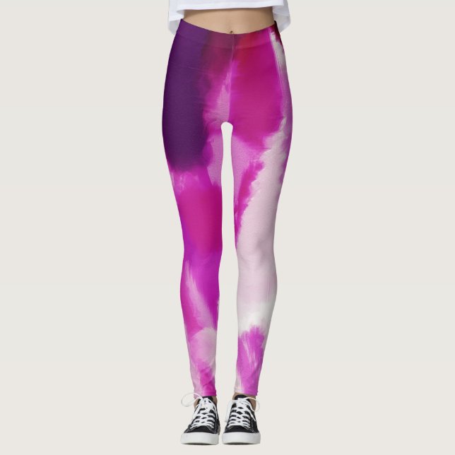 Purple Paint Splatter Leggings (Front)
