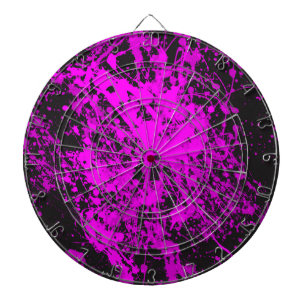 Purple Paint Splatter  Metal Cage Dartboard