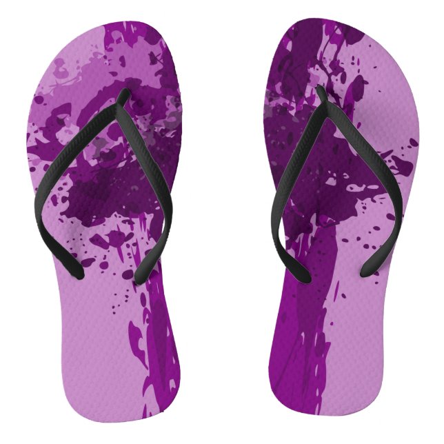 Purple Paint Splatter - Wedding Party Supply - Jandals (Footbed)