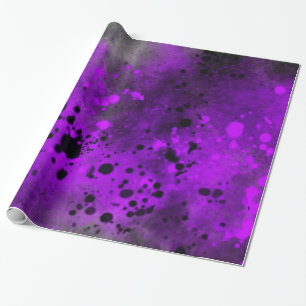 Purple paint splatter  wrapping paper