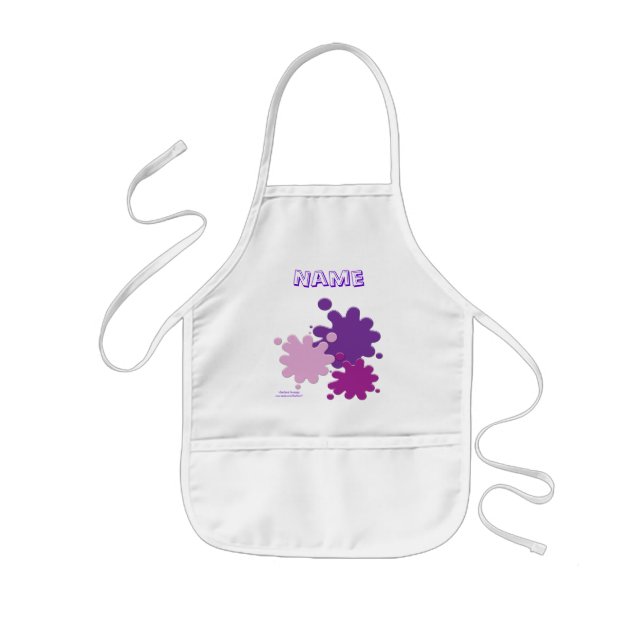 Purple Paint Splatters Child's Art Smock Kids Apron (Front)