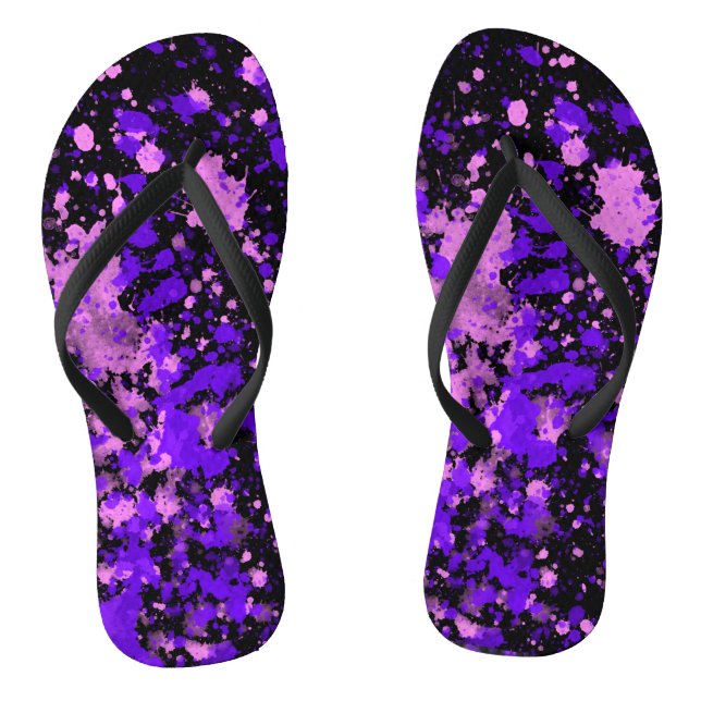 Purple Paint Splatters Jandals (Footbed)