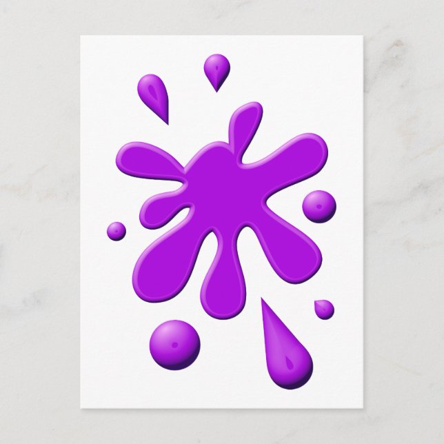 Purple Paint Splodge Postcard (Front)