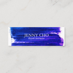 Purple paint stripe hand painted mini business card