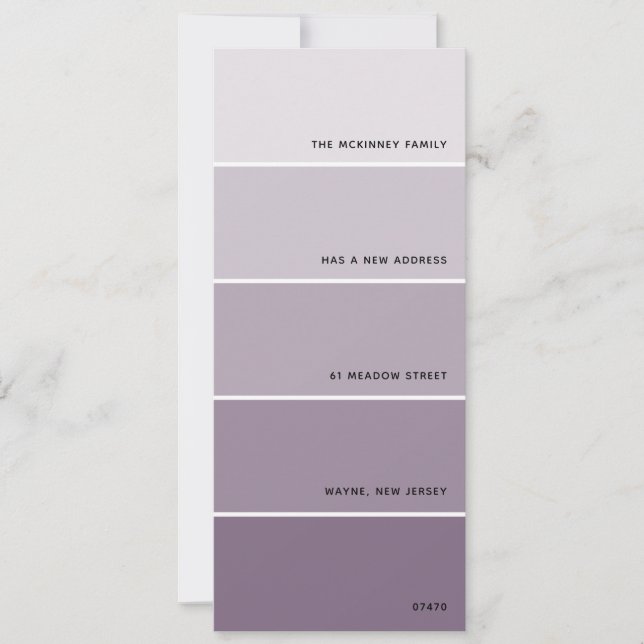 Purple Paint Swatch New Address Announcement (Front)