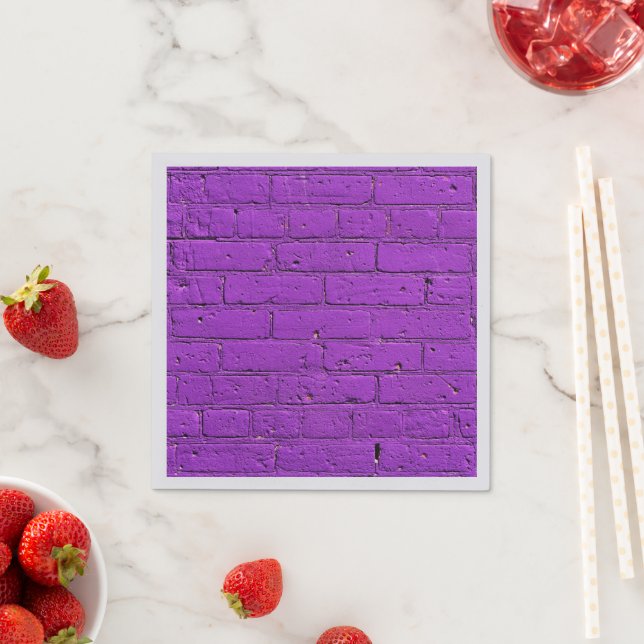 Purple Painted Brick Wall  Napkin (Insitu)