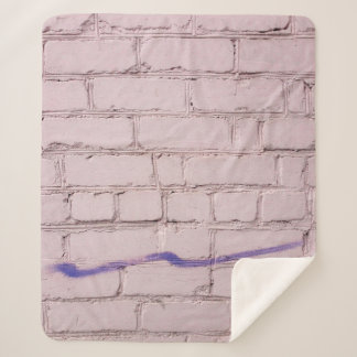 PURPLE PAINTING ON WHITE BRICK SHERPA BLANKET
