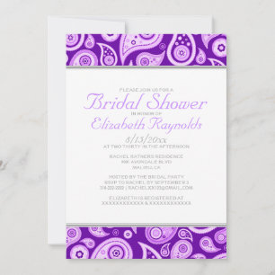 Purple Paisley Bridal Shower Invitations