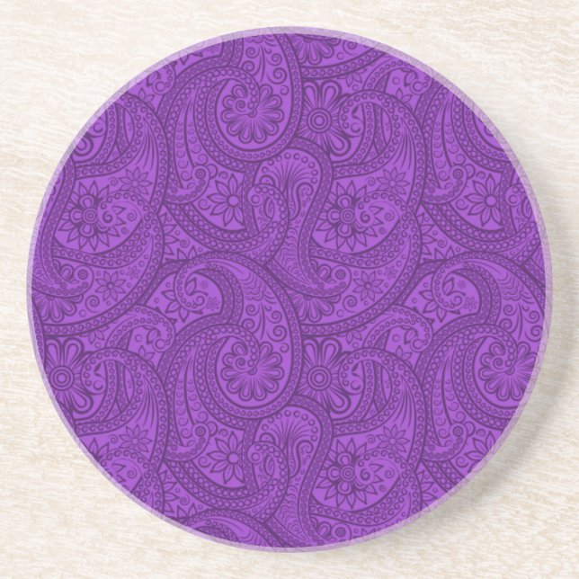 Purple Paisley Coaster (Front)