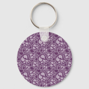 Purple Paisley Key Ring