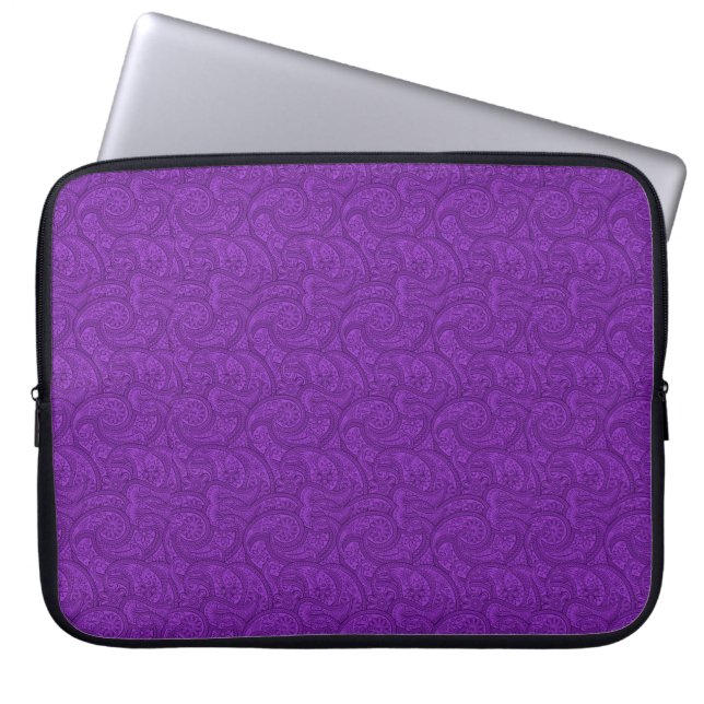 Purple Paisley Laptop Sleeve (Front)