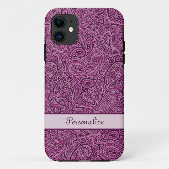 Purple Paisley Pattern Case-Mate iPhone Case (Back)