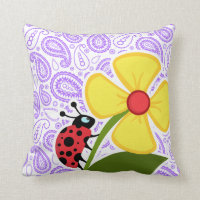 Purple Paisley Pattern; Ladybug