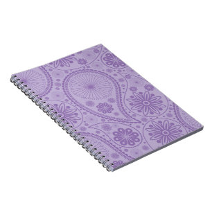 Purple paisley pattern spiral notebook
