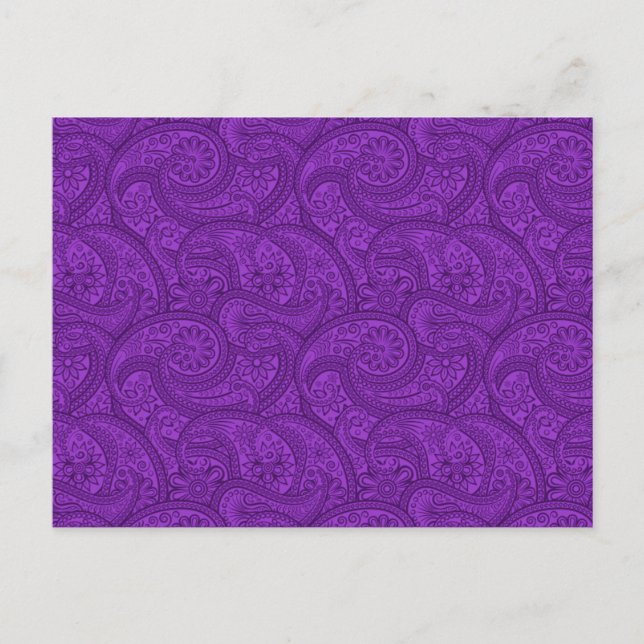 Purple Paisley Postcard (Front)