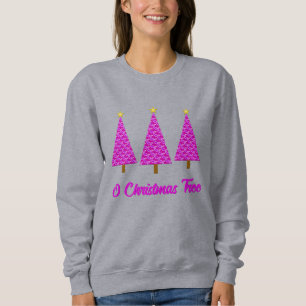Purple Paisley Retro Modern Christmas Tree Sweatshirt