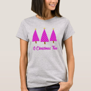 Purple Paisley Retro Modern Christmas Tree T-Shirt