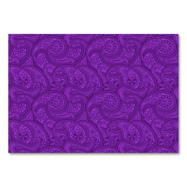Purple Paisley Table Number (Front)