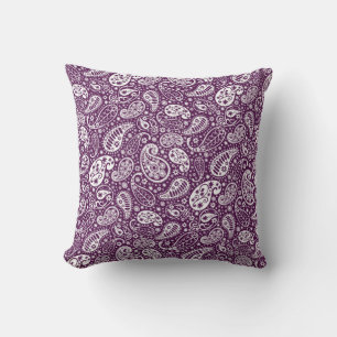 "purple paisley throw pillow" cushion