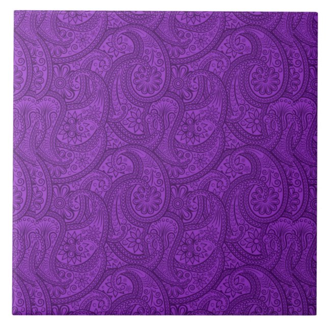 Purple Paisley Tile (Front)