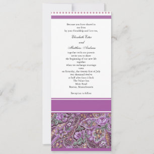 Purple Paisley Wedding Invitation