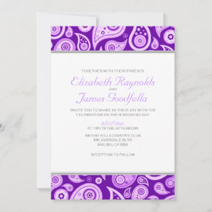 Purple Paisley Wedding Invitations
