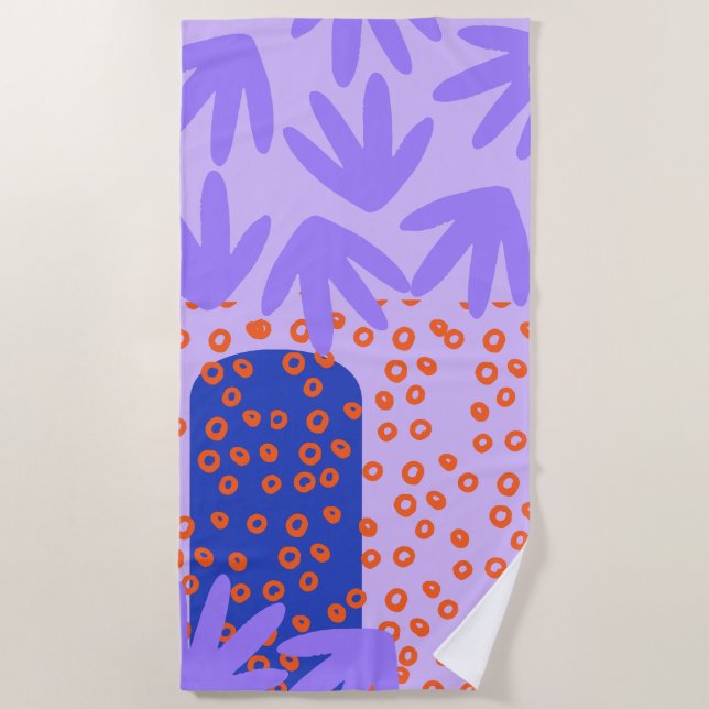 PURPLE PALMS Beach Towel (Front)