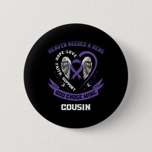 Purple Pancreatic Cancer Awareness Ribbon Cousin H 6 Cm Round Badge