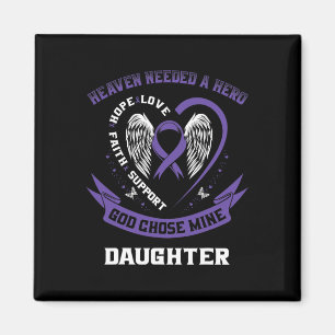 Purple Pancreatic Cancer Awareness Ribbon Daughter Magnet