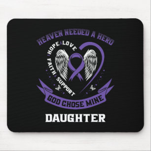 Purple Pancreatic Cancer Awareness Ribbon Daughter Mouse Pad