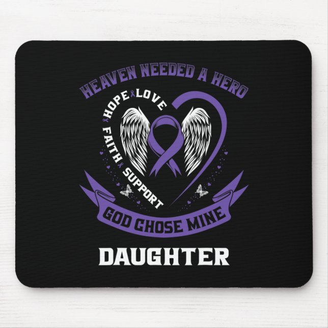 Purple Pancreatic Cancer Awareness Ribbon Daughter Mouse Pad (Front)