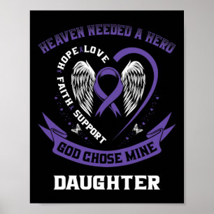 Purple Pancreatic Cancer Awareness Ribbon Daughter Poster