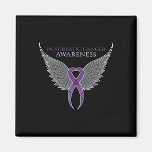 Purple Pancreatic Cancer Awareness Ribbon with Ang Magnet