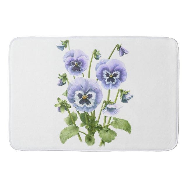 Purple Pansies Bath Mat (Front)