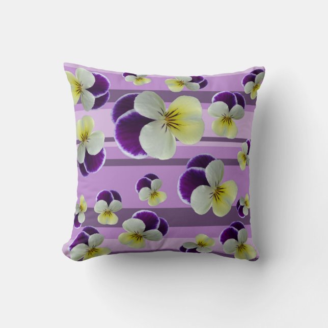 Purple pansies cushion (Front)