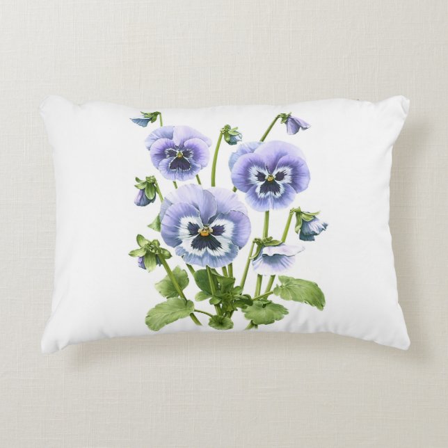 Purple Pansies Decorative Cushion (Front)