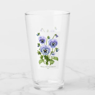 Purple Pansies Floral Botanical Art Glass