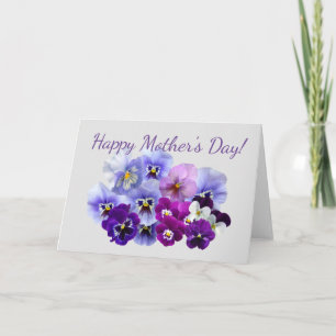 Purple Pansies Floral Mother's Day Card