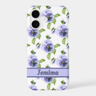 Purple Pansies Floral Pattern Personalised