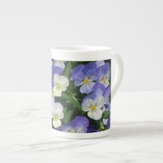 Purple Pansies Garden Floral Bone China Mug