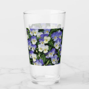 Purple Pansies Garden Floral Glass