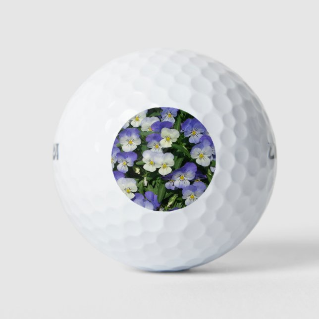 Purple Pansies Garden Floral Golf Balls (Front)