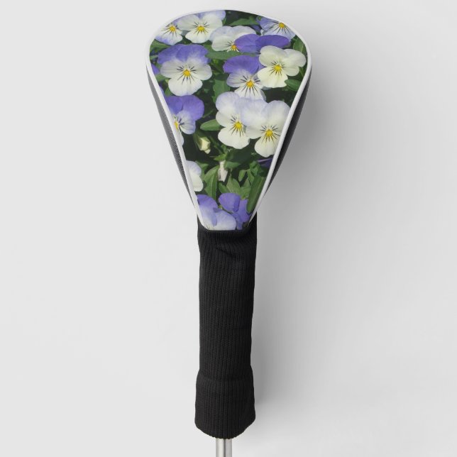 Purple Pansies Garden Floral Golf Head Cover (Front)