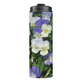 Purple Pansies Garden Floral Thermal Tumbler