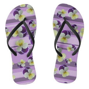 Purple pansies jandals