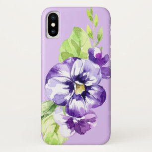 Purple Pansies on Lavender Cell Phone Case