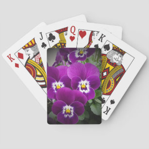 Purple Pansies Playing Cards