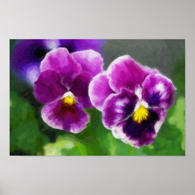 Purple pansies poster (Front)