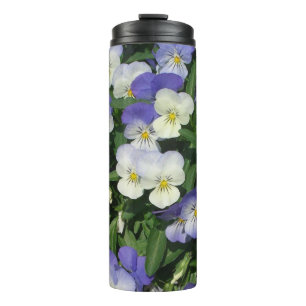 Purple Pansies Thermal Tumbler