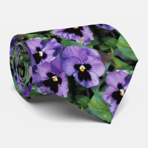 Purple Pansies Tie